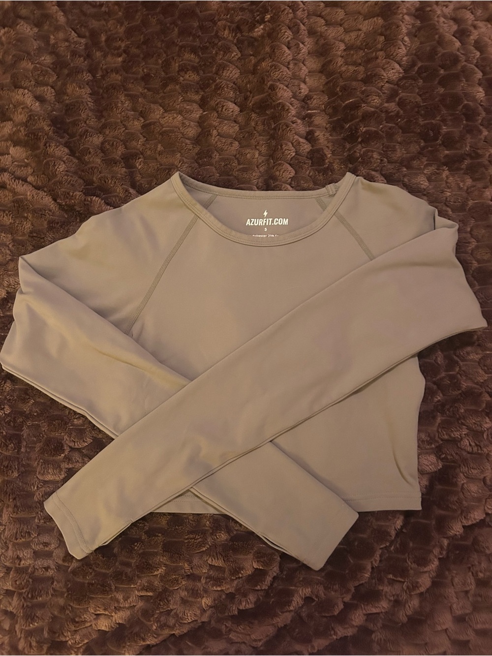 AZURFIT Olive Green Long Sleeve Crop Top